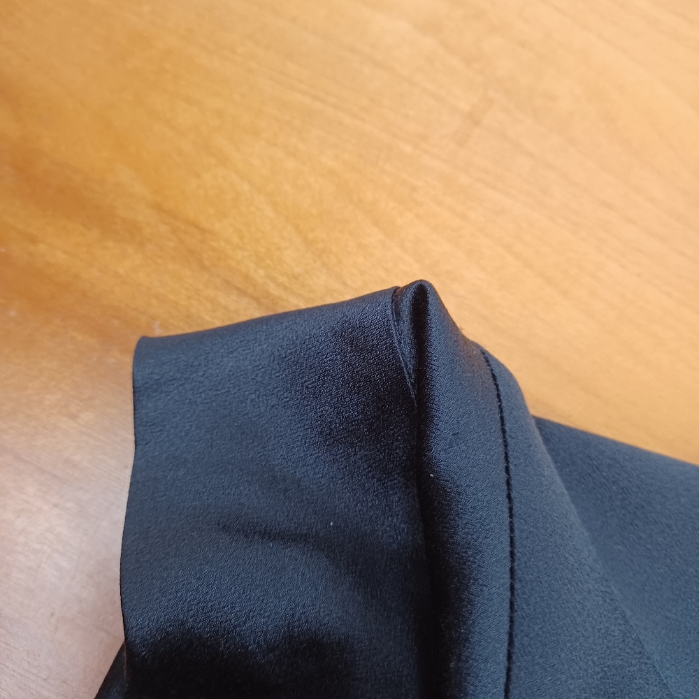 Vince Mock Neck Silk Shift Dress Size S Women Minimalist Quiet Luxury In Black - Picture 11 of 15